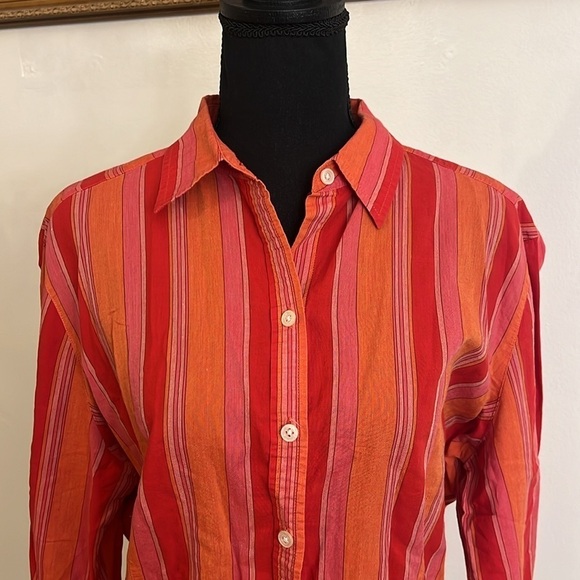 Eddie Bauer Colorfully Striped 100% Cotton Women's Button Down Shirt, Sz. XL. - Picture 2 of 11